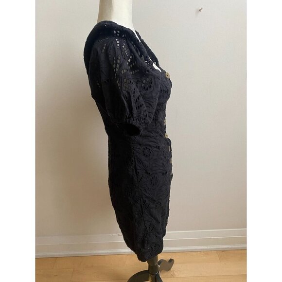 Free People BNWT womens "daniella" eyelet mini button up dress BNWT sz 6 NEW - Picture 4 of 12